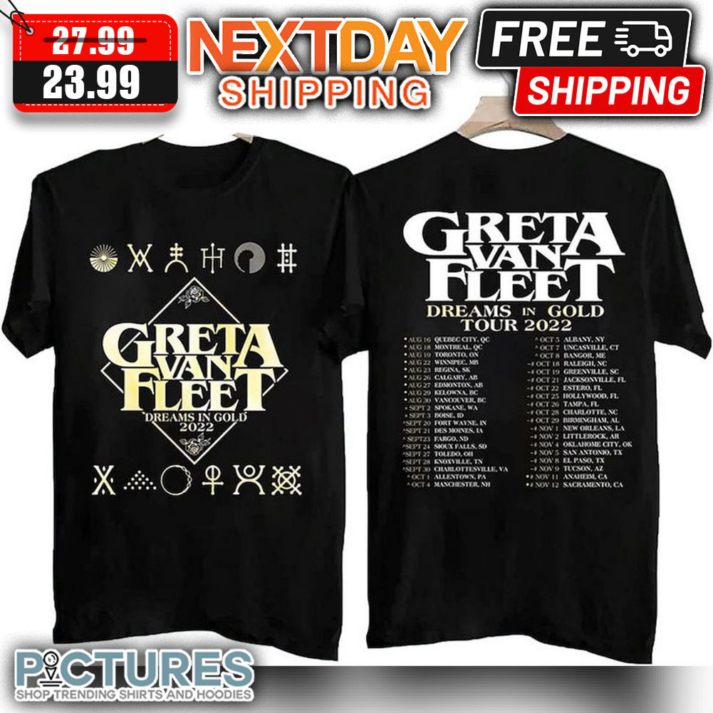 Greta Van Fleet Dreams In Gold Tour 2023 shirt