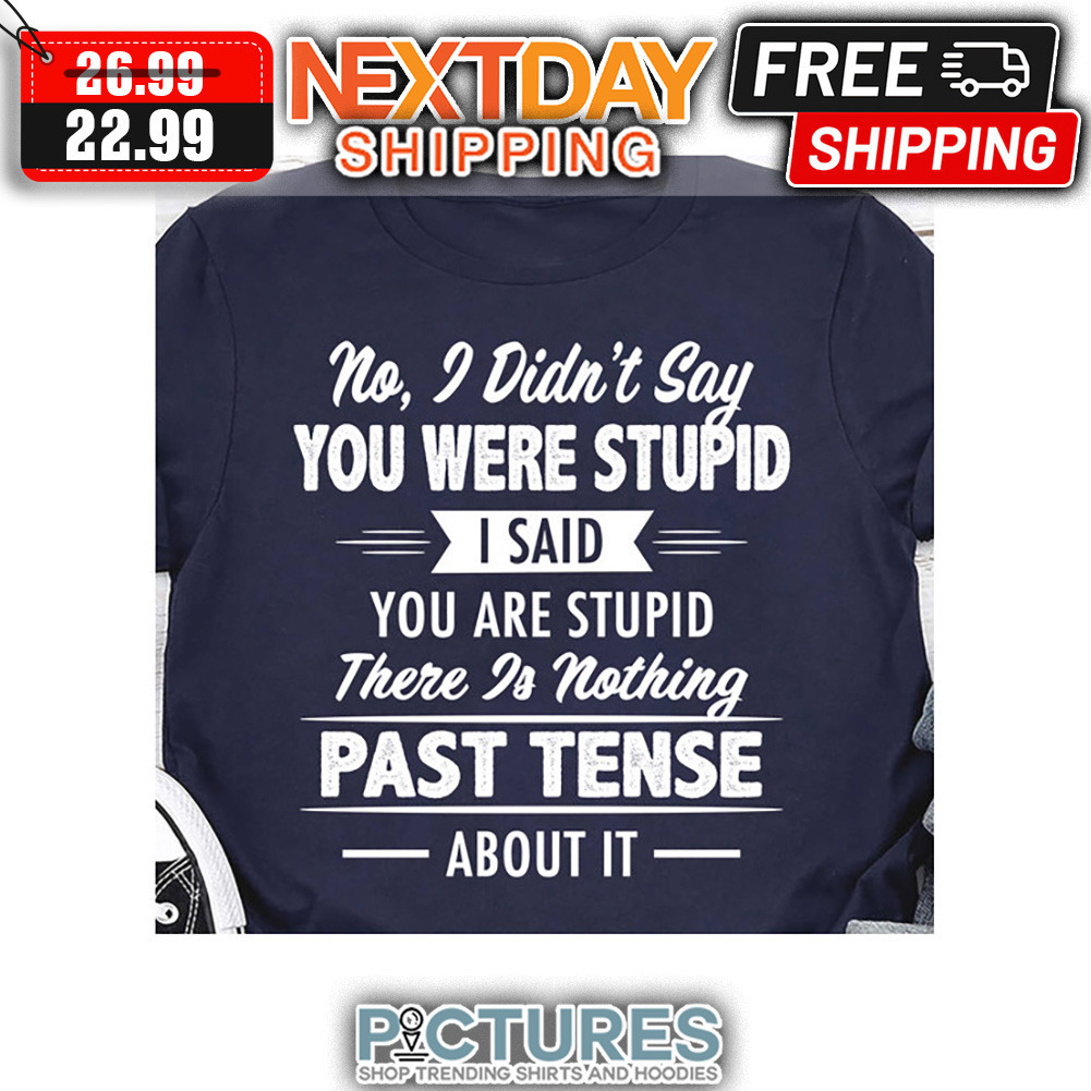 No I Didn't Say You Were Stupid I Said You Are stupid There Is Nothing Past Tense About It shirt
