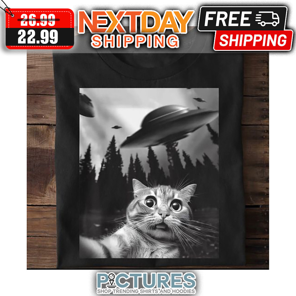 Cat Selfie Alien Space shirt