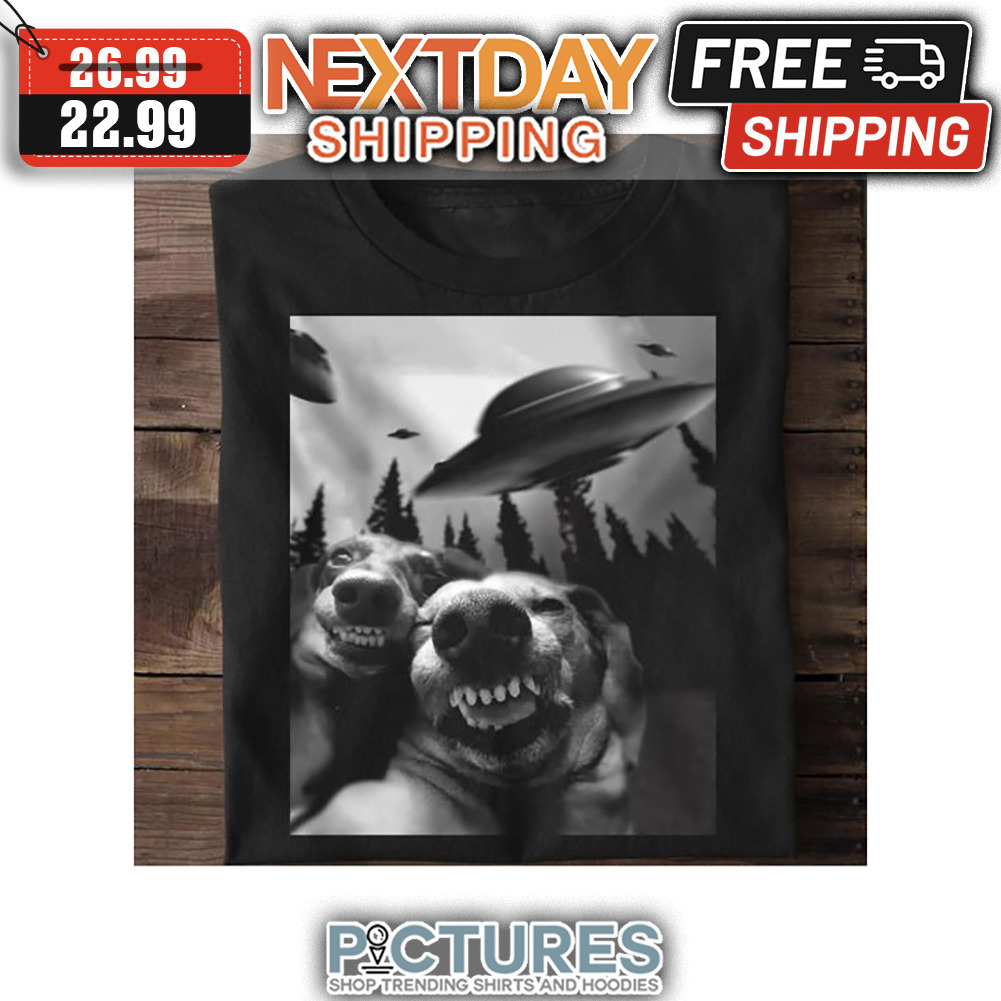 Dogs Selfie Alien Space shirt