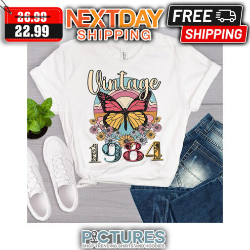 Butterfly Boho Floral Vintage 1984 Retro shirt
