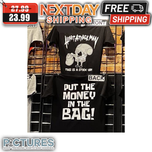 Spongebob Zombie Heart Attack May This Is A Stick Up Put The Money In The Bag shirt
