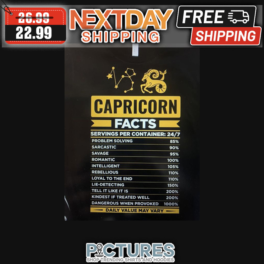 Capricorn Facts Servings Per Container Daily Value May Vary shirt