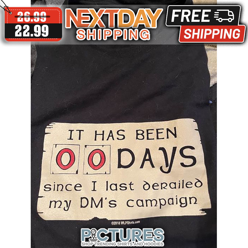 It Has Been 00 Days Since I last derailed My DM's Campaign shirt