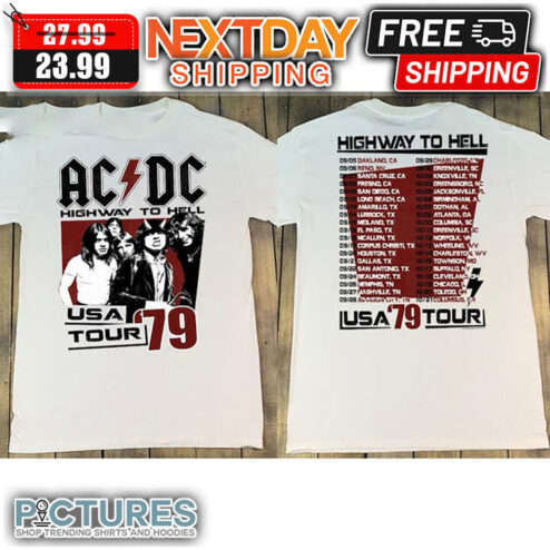 1979 ACDC Highway To Hell USA Tour 70s Rock Concert Shirt