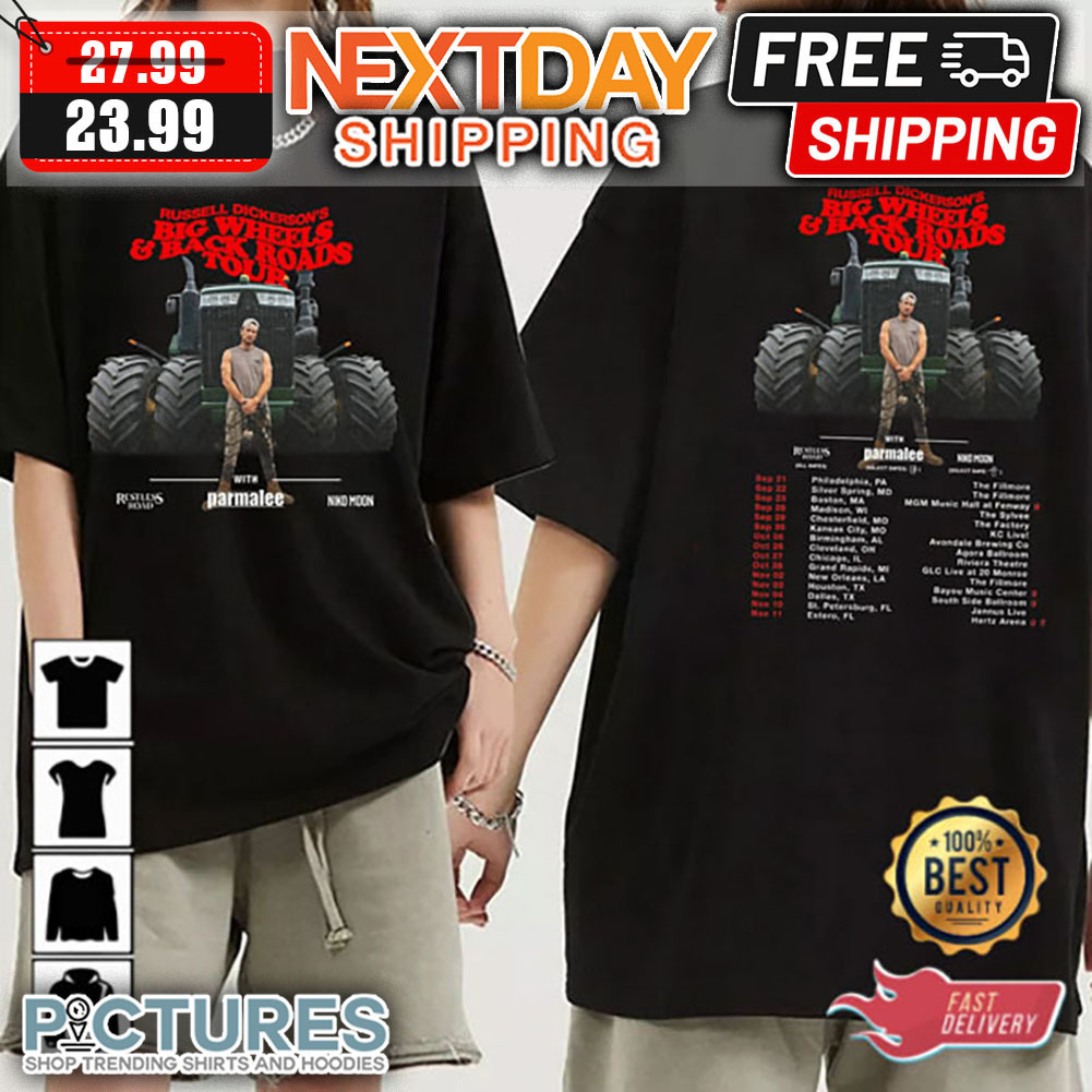 Russell Dickerson Big Wheels And Back Roads Tour 2023 Music Concert Shirt