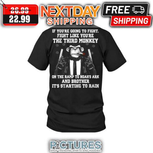 Monkey If You're Going To Fight Fight Like You're The Third Monkey On The Ramp To Noah's Ark And Brother It's Starting To Rain shirt