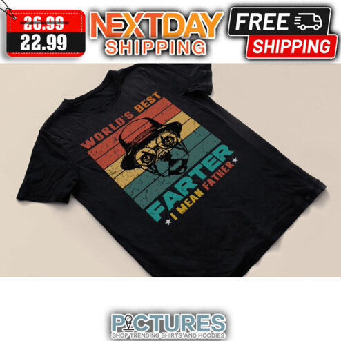 Pug World's Best Farter I Mean Father Retro Vintage shirt