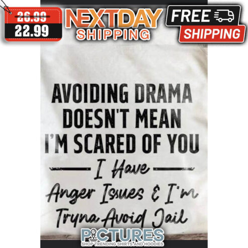 Avoiding Drama Doesn't Mean I'm Scared Of You I Have Anger Issues ' I'm Tryna Avoid Jail shirt