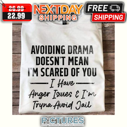 Avoiding Drama Doesn't Mean I'm Scared Of You I Have Anger Isues ' I'm Tryna Avoid Jail shirt