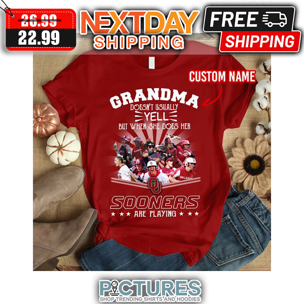 Personalized Grandma Doesn't Usually Yell But When She Does Her Sooners Are Playing shirt