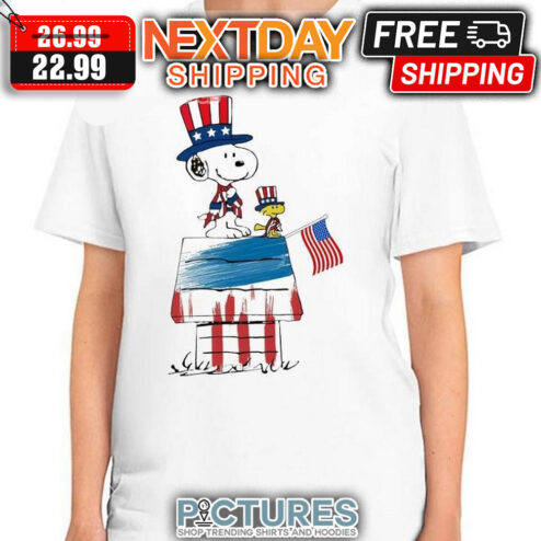Woodstock And Snoopy 4th Of July American flag shirt