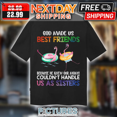 Flamingo God Made Us Best Friends Because He Knew Our Moms Couldn't Handle Us As Sisters shirt