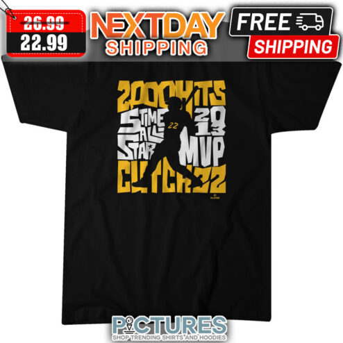 Andrew McCutchen 2000 Hits 5 Time 20 All 13 Star MVP Cutch 22 Pittsburgh Pirates MLB shirt