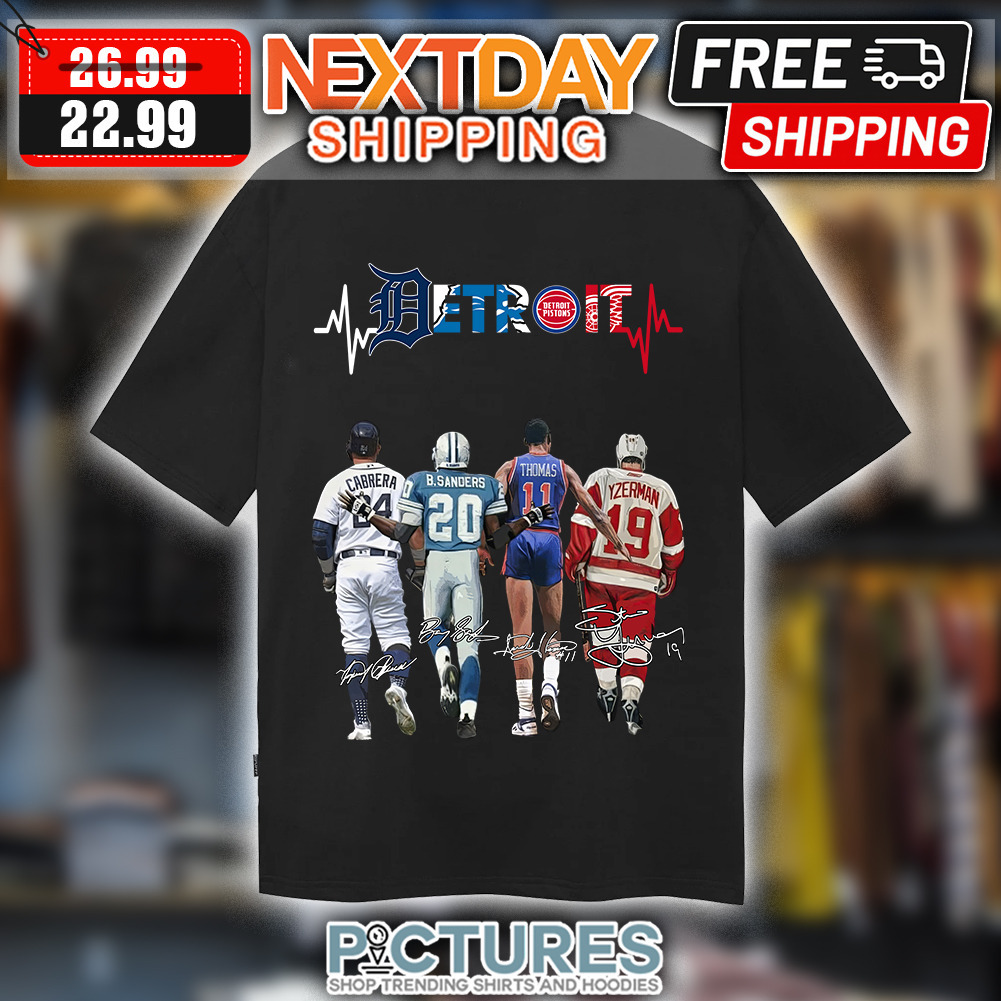 Detroit Cabrera B.Sanders Thomas and Yzerman signature shirt