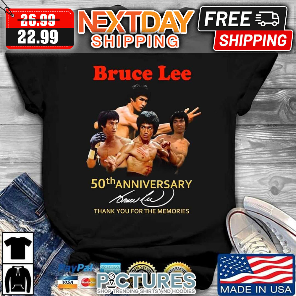 Bruce Lee 50th Anniversary Thank You For The Memories Signature shirt