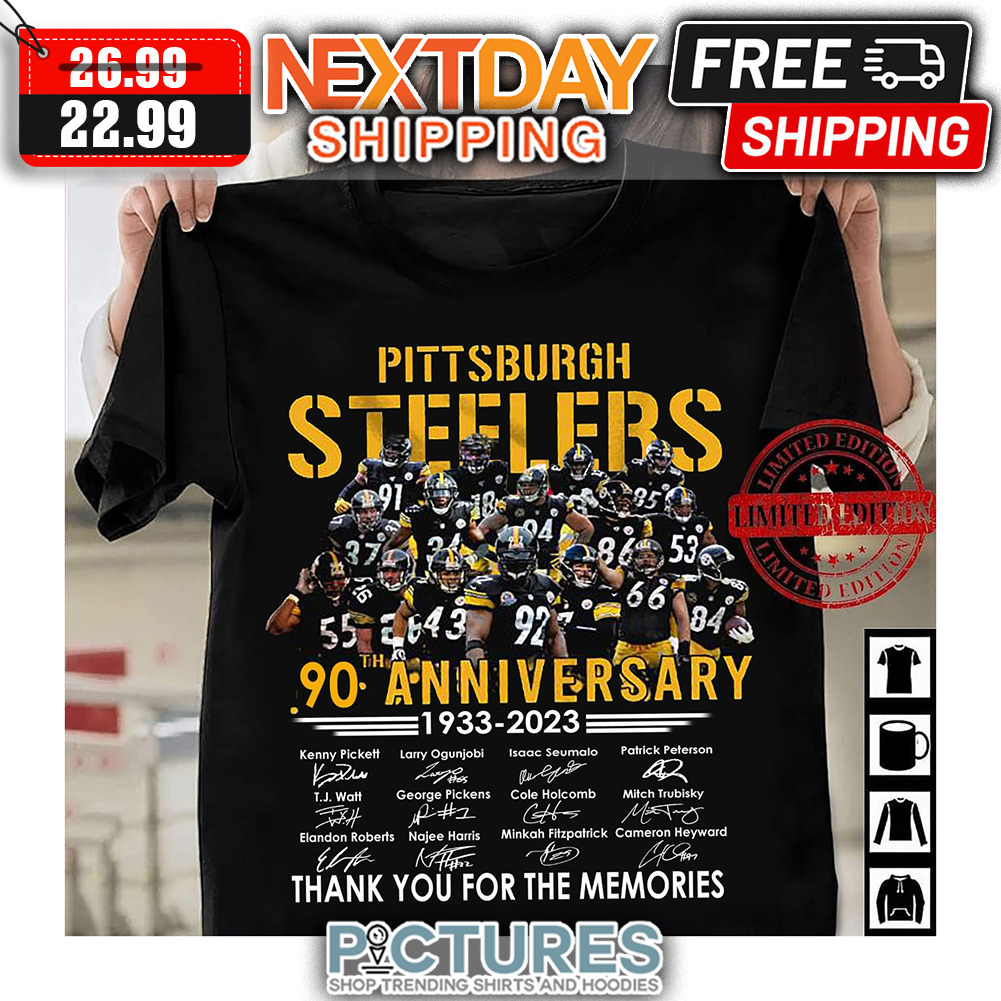 NFL Pittsburgh Steelers 90th anniversary 1933 - 2023 Thank You For The  Memories Signatures Shirt, hoodie, sweater, long sleeve and tank top