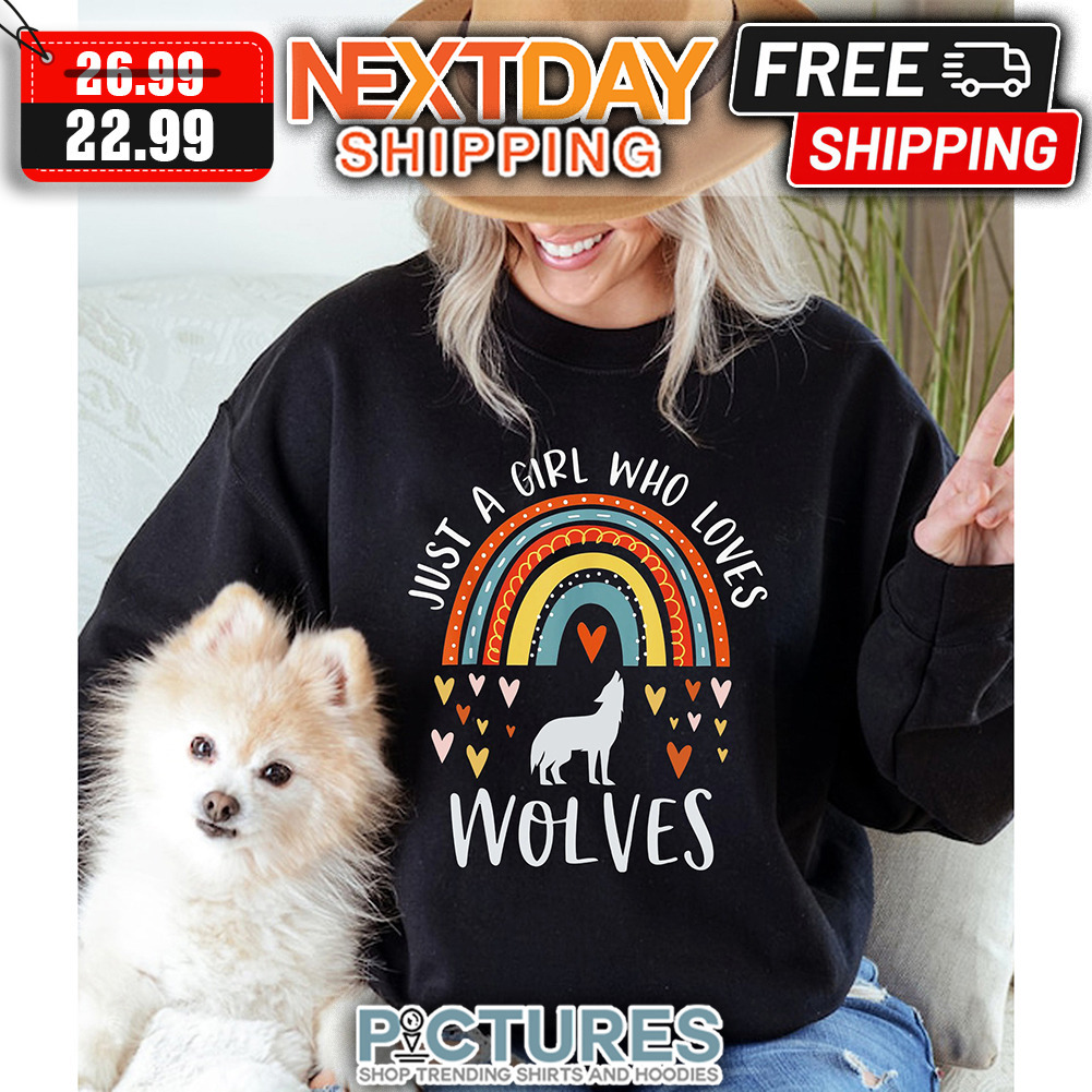 Rainbow Just A Girl Who Loves Wolves shirt