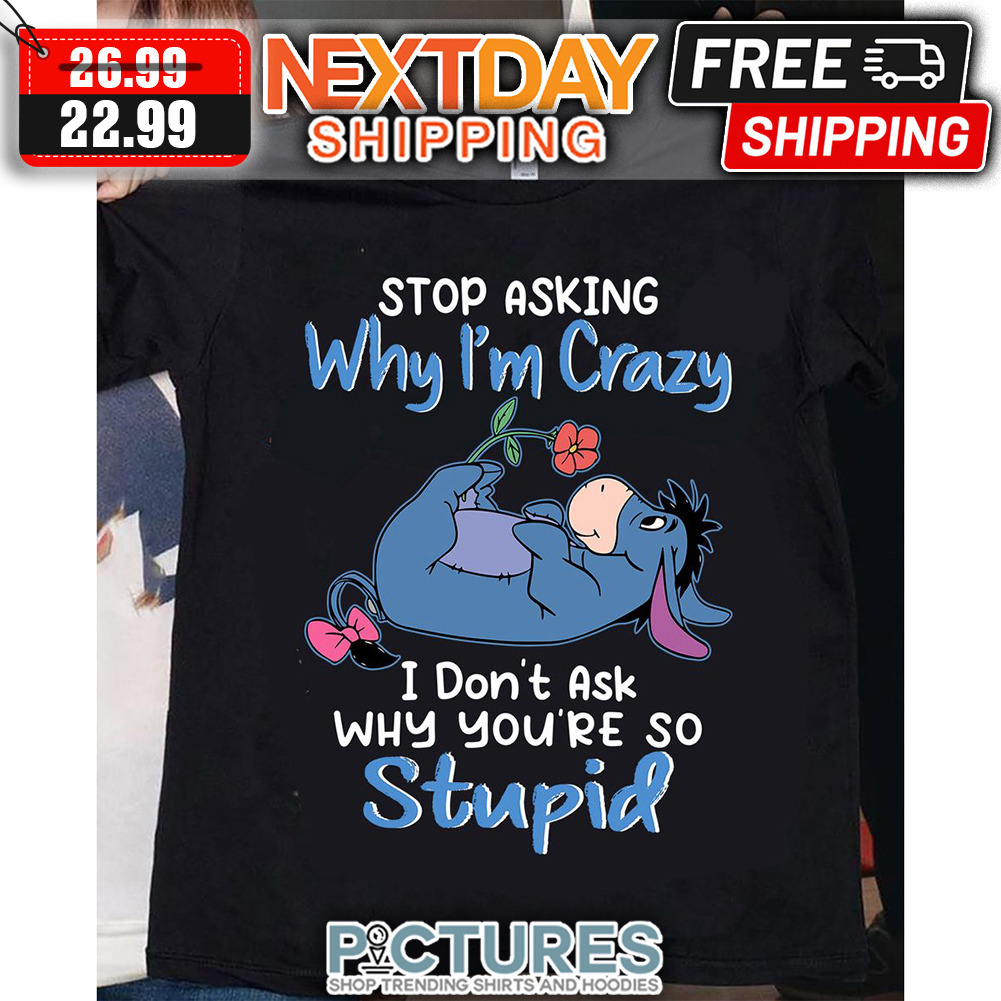 Eeyore Stop Asking Why I'm Crazy I Don't Ask Why You're So Stupid shirt