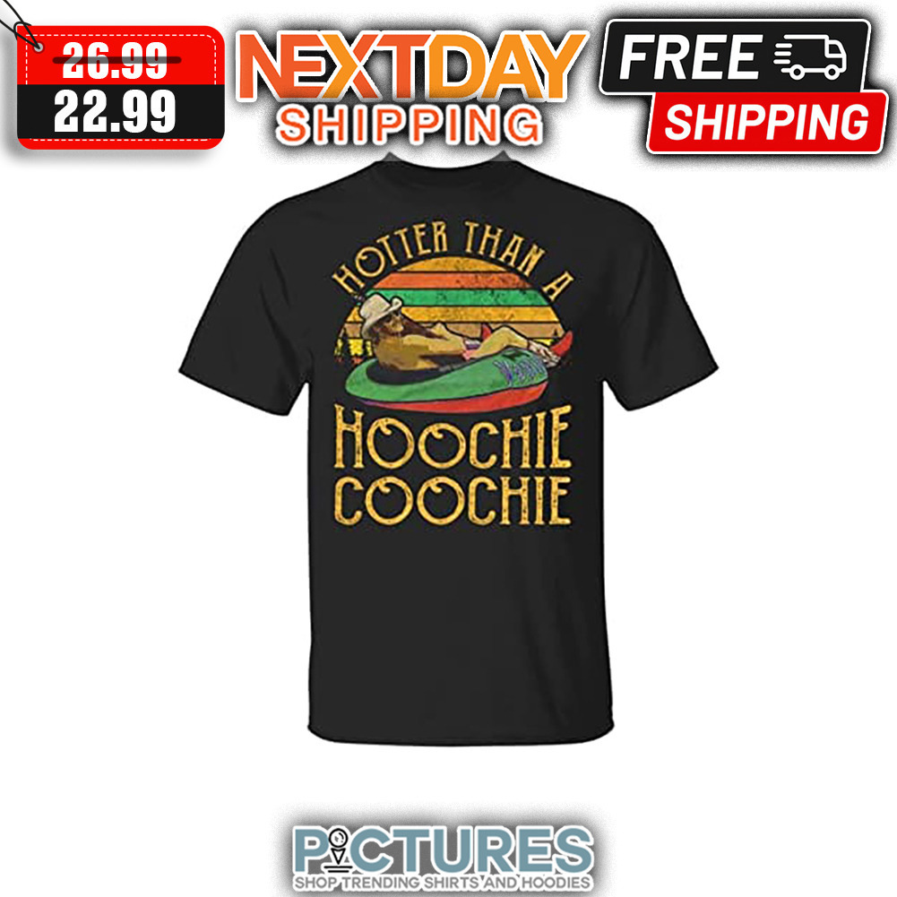 Hotter Than A Hoochie Coochie Retro Sunset Vintage shirt