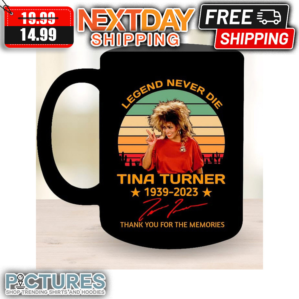 Legend Never Die Tina Turner 1939-2023 Thank You For The Memories Retro Sunset Vintage Mug