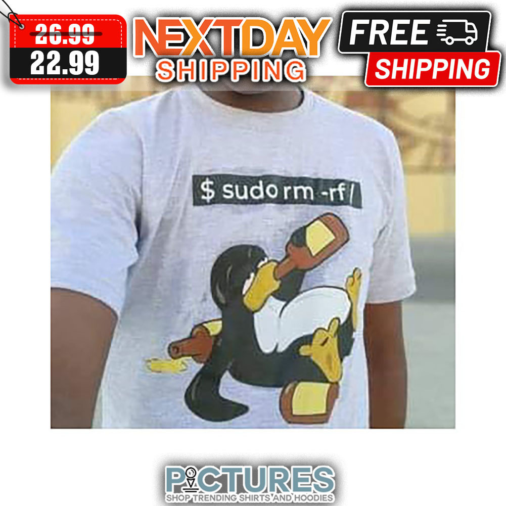 Penguin Drink Beer Sufo Rm -rf shirt