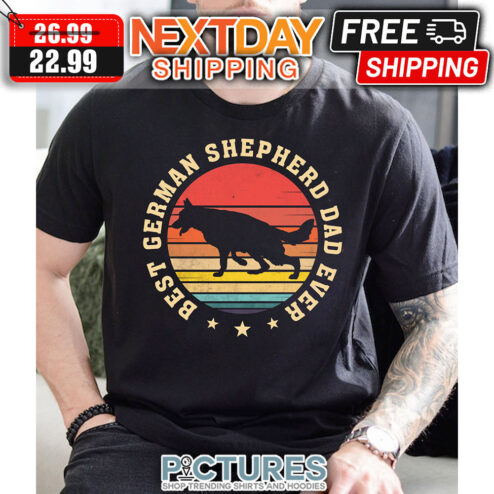 Best German Shepherd Dad Ever Retro Sunset Vintage shirt