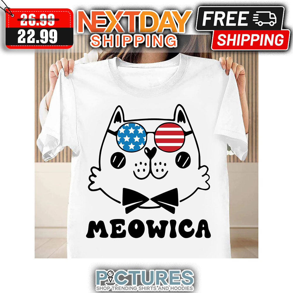 Cat Meowice 4th Of July American Flag shirt