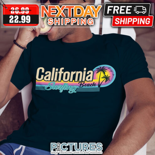 California Beach Surfing Retro Sunset Vintage shirt
