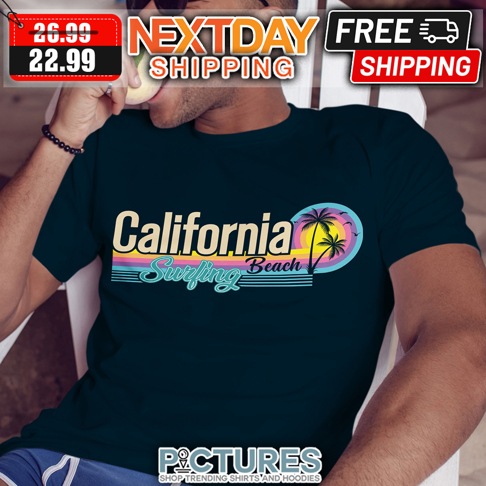 California Beach Surfing Retro Sunset Vintage shirt