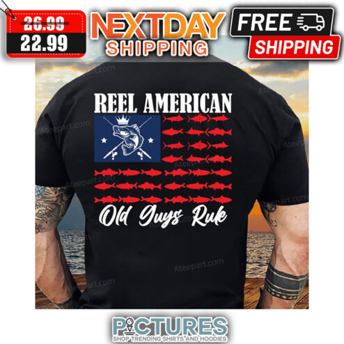 Fish Reel American Old Huys Ruk American Flag shirt