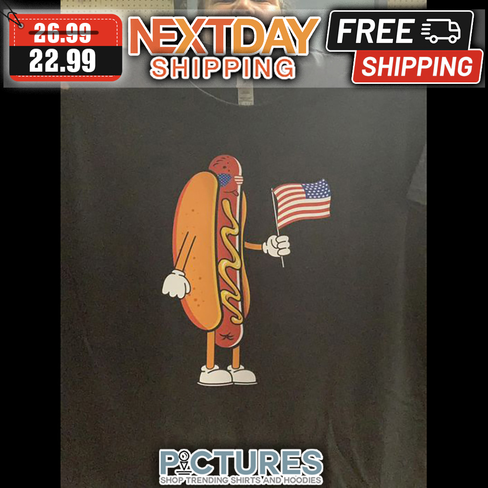 Hot Dog American Flag 4th Of July shirt