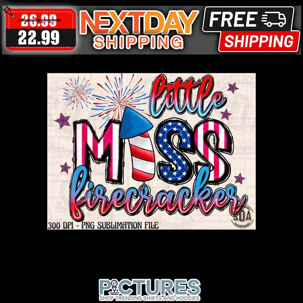 Firework Little Miss Firecracker 4th Of July shirt