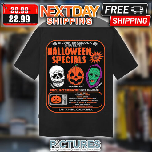Silver Shamrock Novelties Halloween Specials The Pumpkin Head Santa Mira California shirt