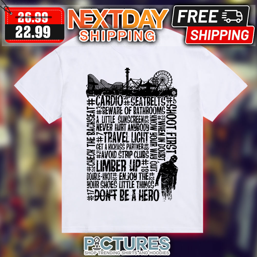Zombie Cardio Seatbelts Beware Of Bathrooms Halloween shirt