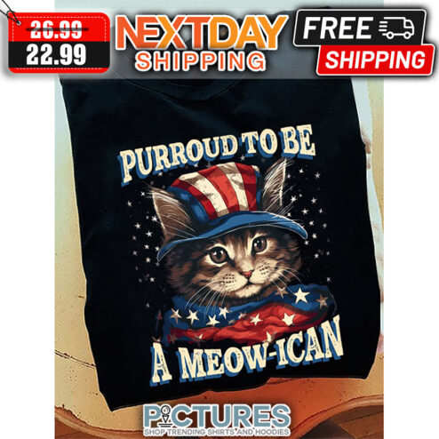 Cat Purroud To Be A Meow-ican American Flag Vintage shirt