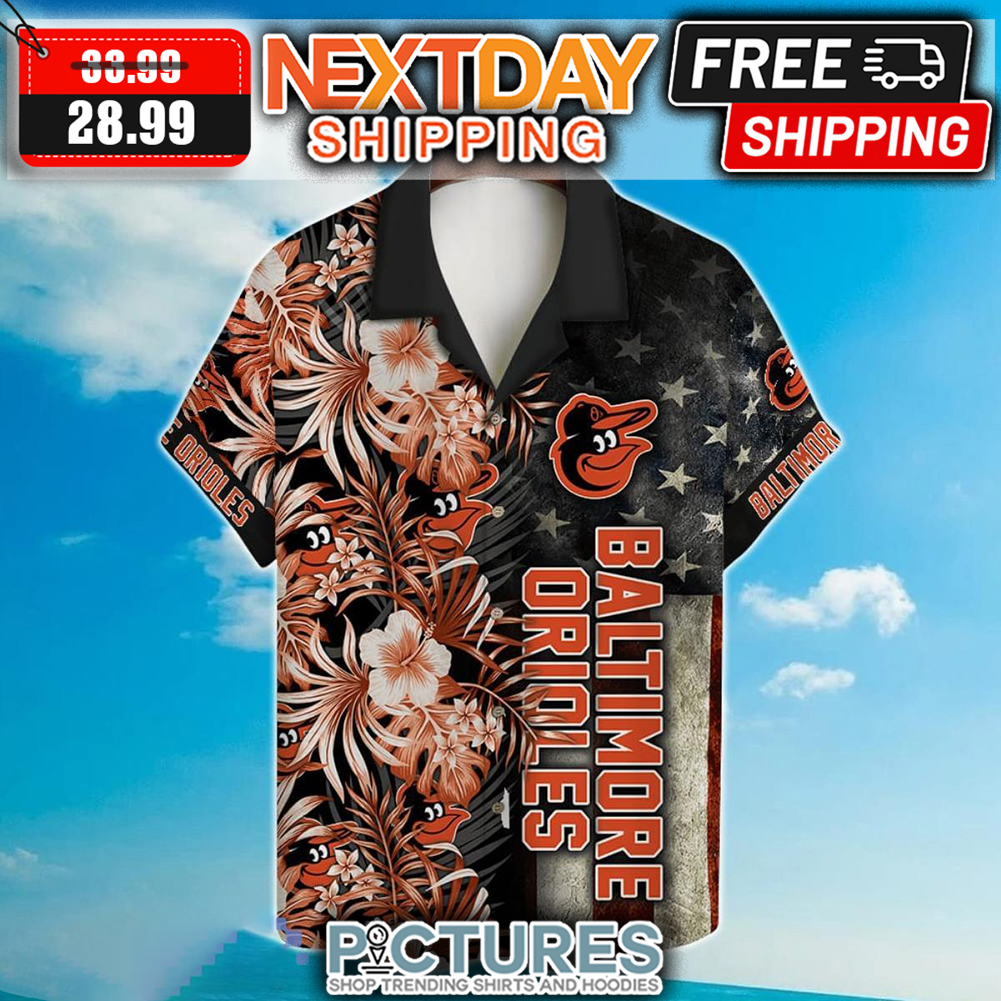 FREE shipping Baltimore Orioles 2023 American Flag MLB Hawaiian shirt,  Unisex tee, hoodie, sweater, v-neck and tank top