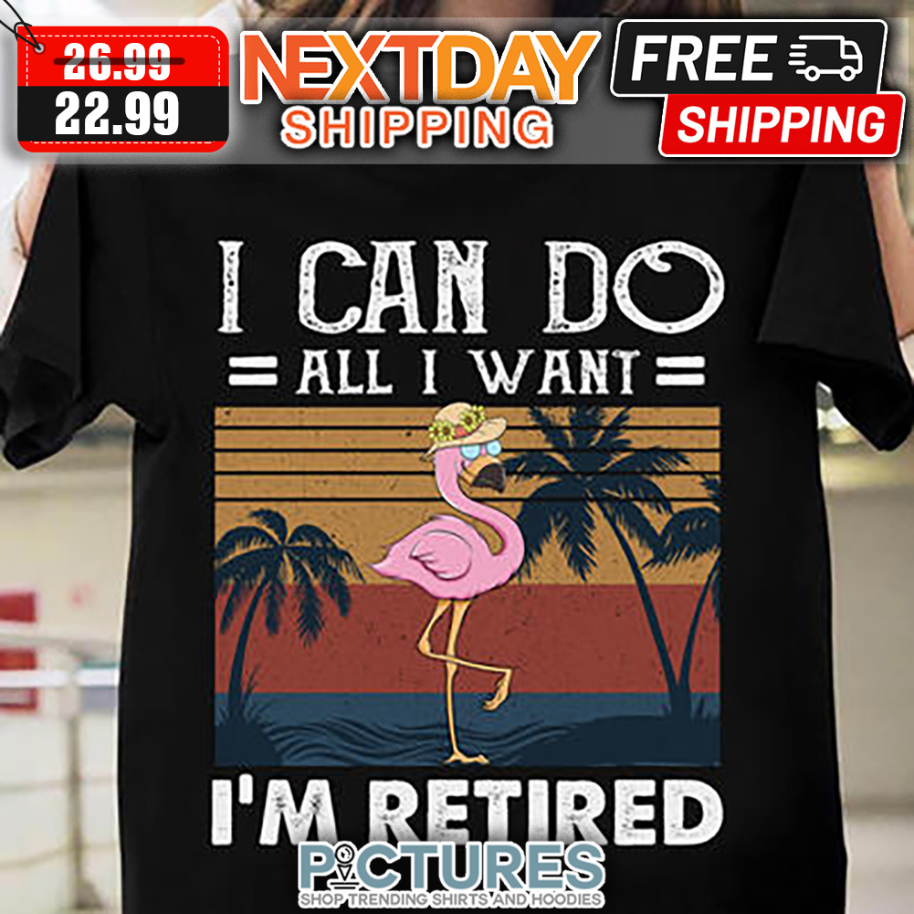 Flamingo I Can Do All I Want I'm Retired Retro Vintage shirt