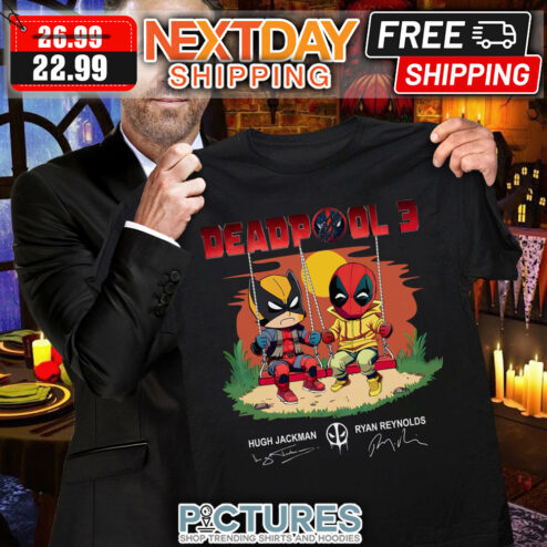 Deadpool 3 Batman Cute Characters Signatures shirt