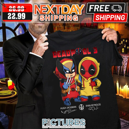 Deadpool 3 Batman Cute Hugh Jackman Ryan Reynolds Signatures shirt