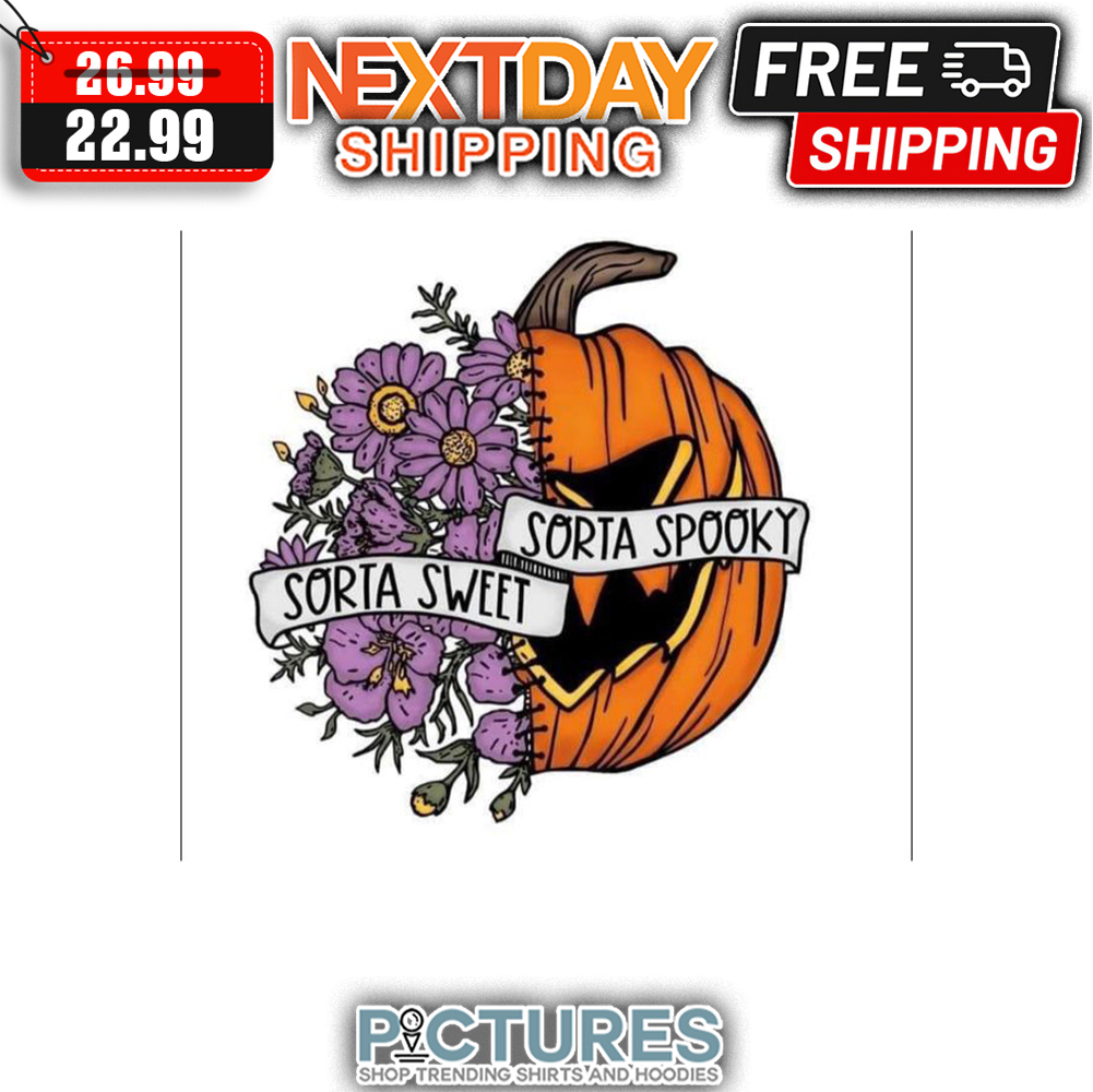 Pumpkin Floral Sorta Sweet Sorta Spooky Halloween shirt