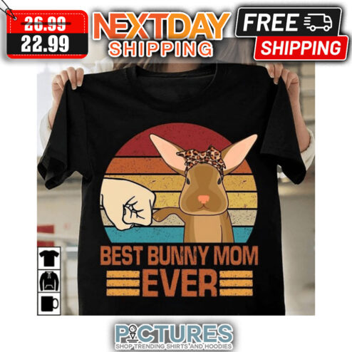 Best Bunny Mom Ever Retro Sunset Vintage shirt