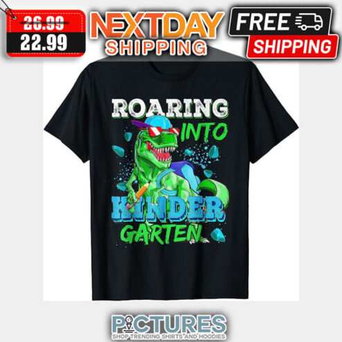 T-rex Roaring Into Kinder Garten Vintage shirt