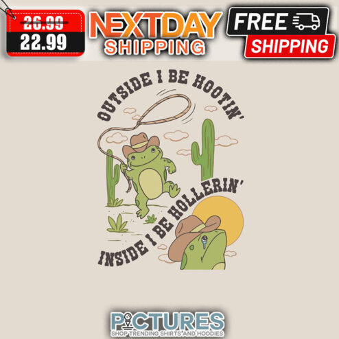 Grog Cowboys Desert Outside I Be Hootin' Inside I Be Hollerin' Sunset shirt