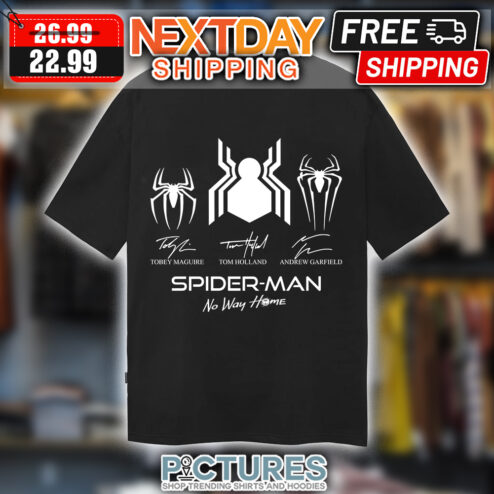 Tobey Maguire Tom Holland Andrew Garfield Spider Man No Way Home Signatures T-shirt