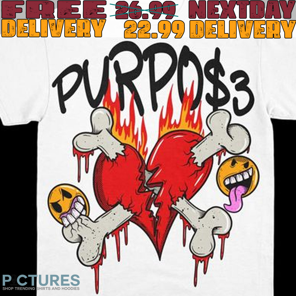 Purpo $3 Bones Heart Smiley Shirt