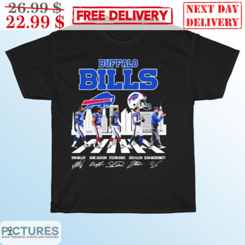 Buffalo Bills Skyline Miller Jackson Diggs Allen And Mcdermott Abbey Road Signatures Shirt