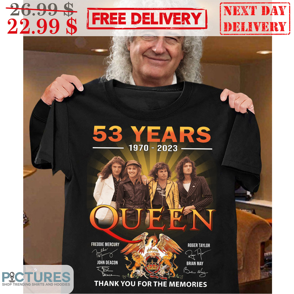 53 Years 1970-2023 Queen Thank You For The Memories Signature Shirt