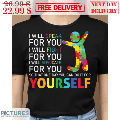 Human I Will Speak For You I Will Fight For You I Will Advocate For You So That One Day You Can Do It For Yourself Rainbow Puzzle Shirt