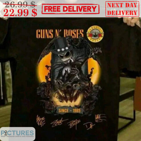 Guns N' Roses Jack Skellington Since-1985 Signature Halloween Shirt